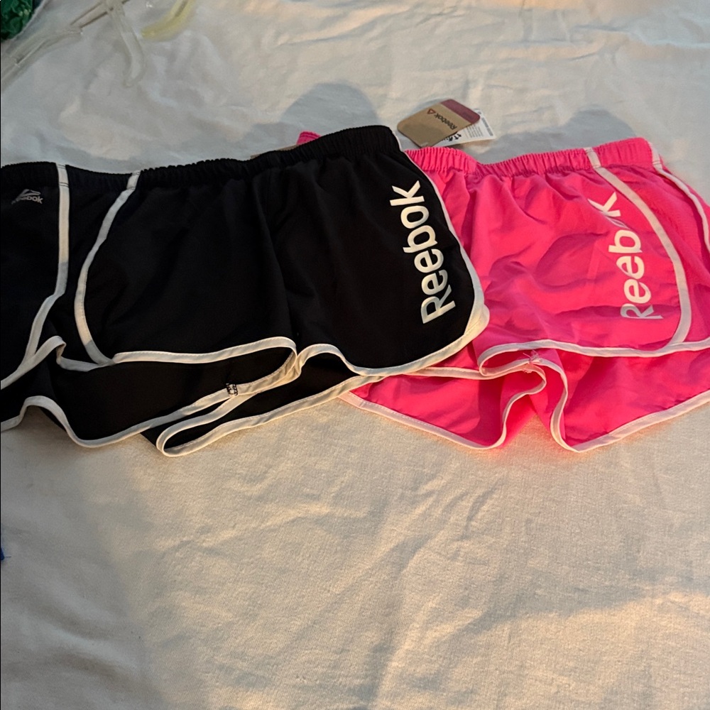 Reebok Black and Pink Running Shorts